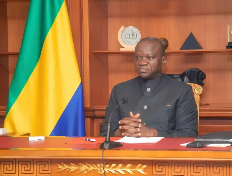 Brice Clotaire Oligui Nguema, président du Gabon, lors de la rencontre avec les acteurs du corps judiciaire.