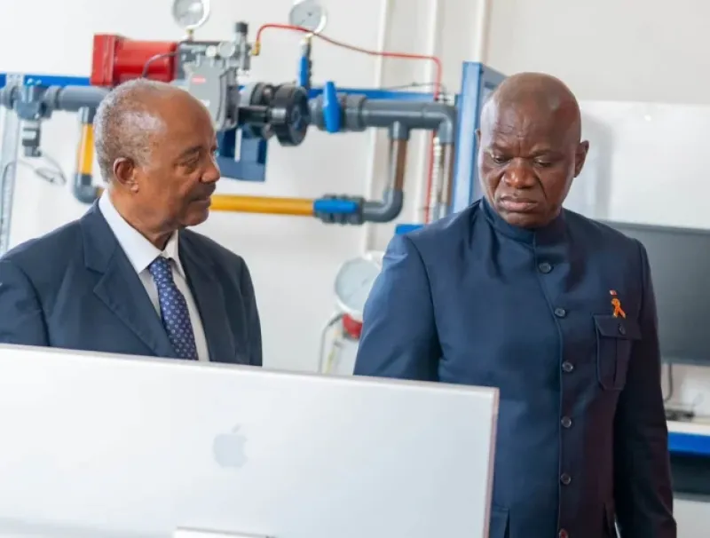 Brice Clotaire Oligui Nguema, président du Gabon lors de la visite de l’IPG.