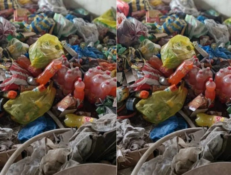 Une partie des produits retirés, destinés à la destruction.