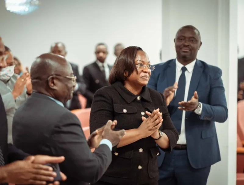 Huguette Yvonne Nyana Ekoume-Awori, au terme de son élection à la présidence du Sénat