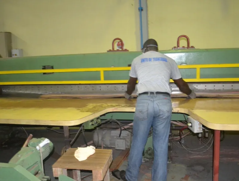 La filière bois, usine de transformation de la SNBG 