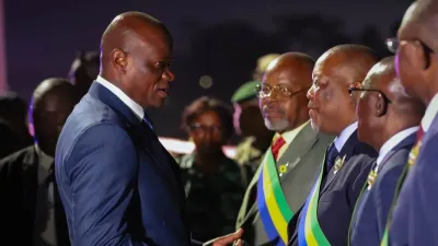 Brice Clotaire Oligui Nguema, président du Gabon accueillis à Makokou