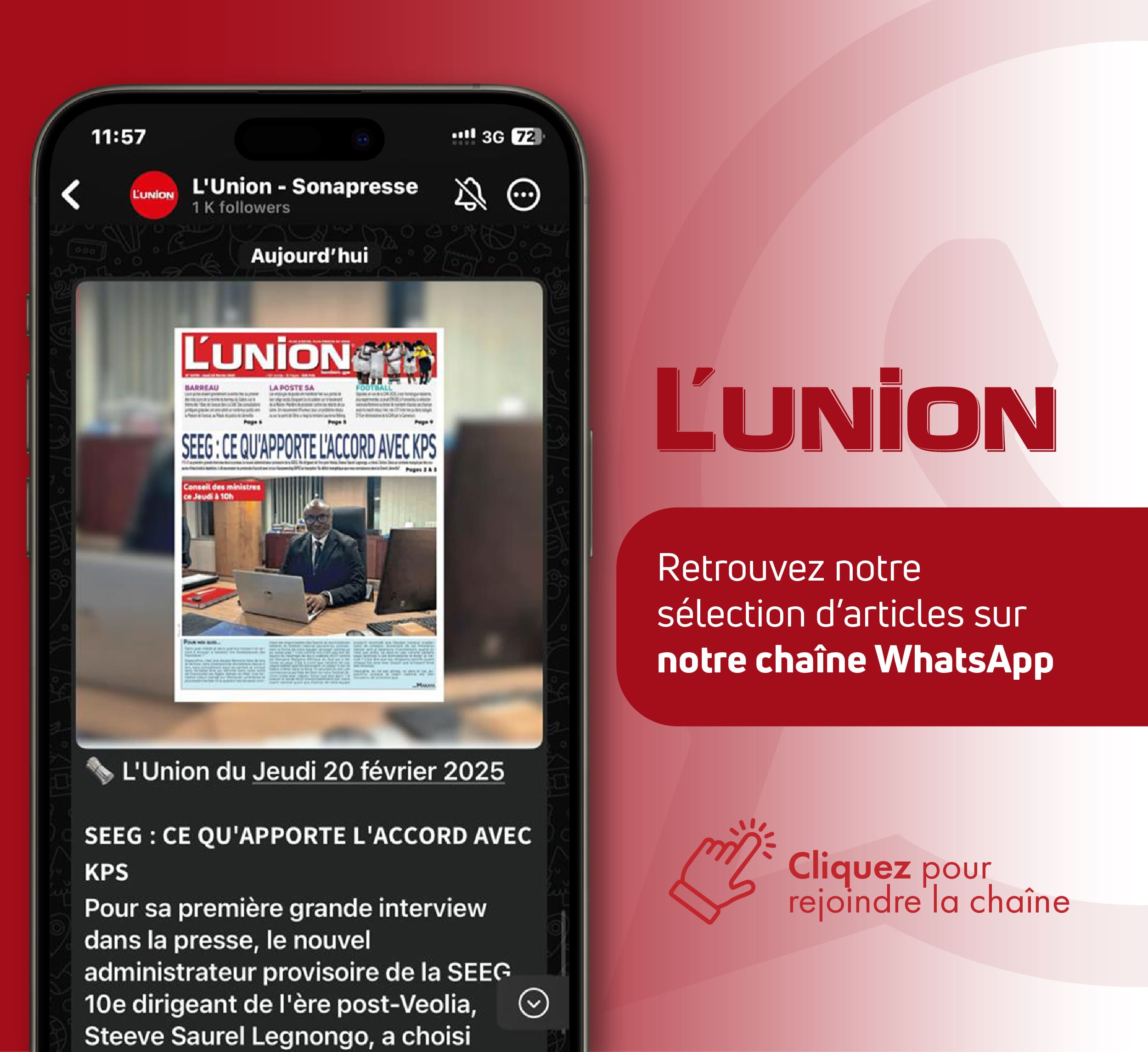 Chaine WhatsApp L'Union