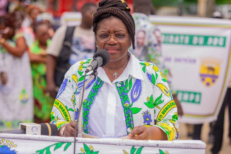 Angélique Ngoma, secrétaire générale du Parti Démocratique Gabonais (PDG)