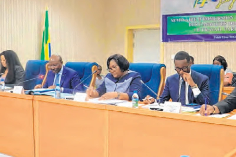 Une phase de l’audition du ministre d’Etat en charge de l’Economie, Henri-Claude Oyima.