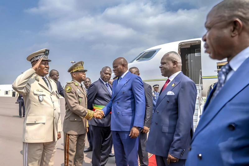 Brice Clotaire Oligui Nguema, président du Gabon à son arrivée à Brazzaville