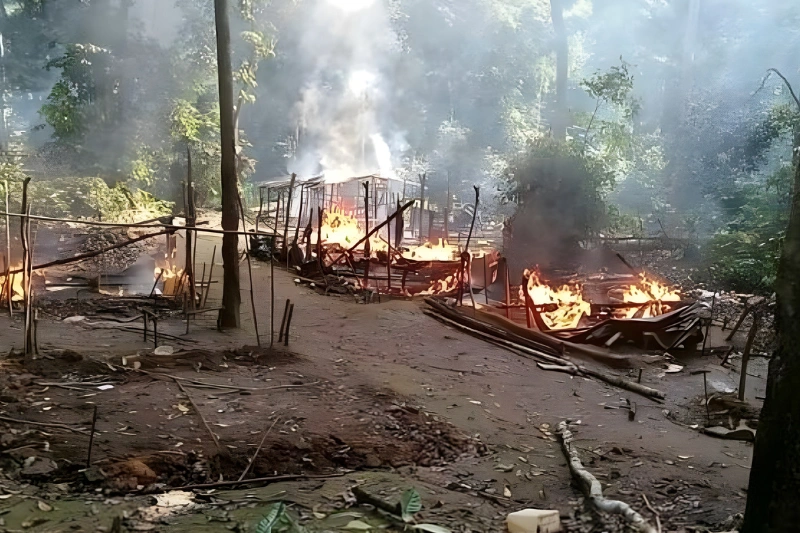 Camp d'orpailleurs illégaux 