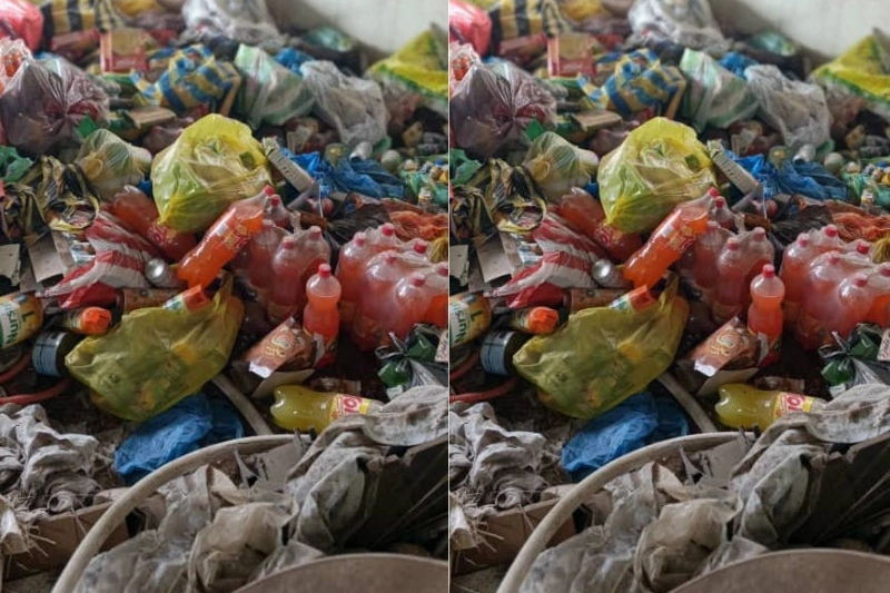 Une partie des produits retirés, destinés à la destruction.