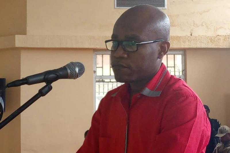 Mack Gaivor Mvou Mbiga durant l’instruction à la barre.