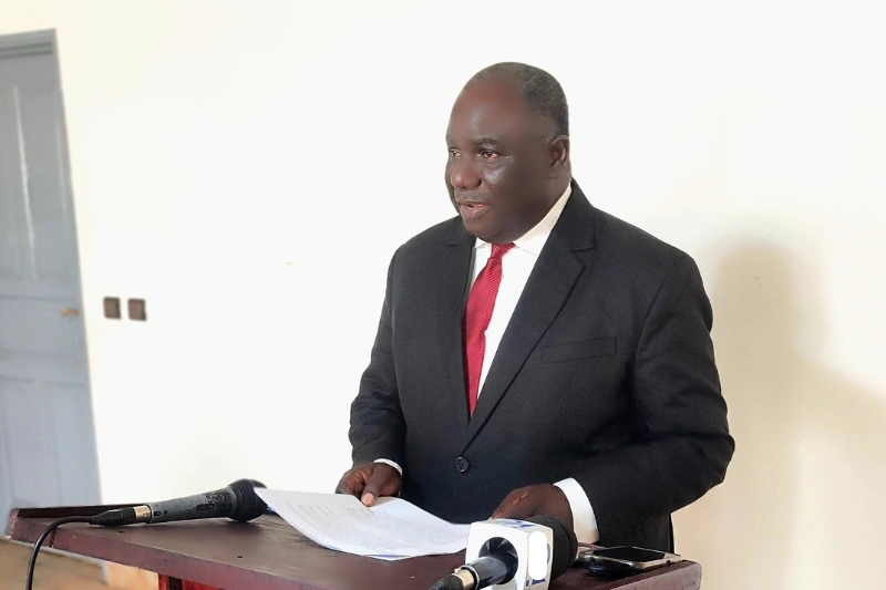 Jean Rémi Yama lors de son point de presse.