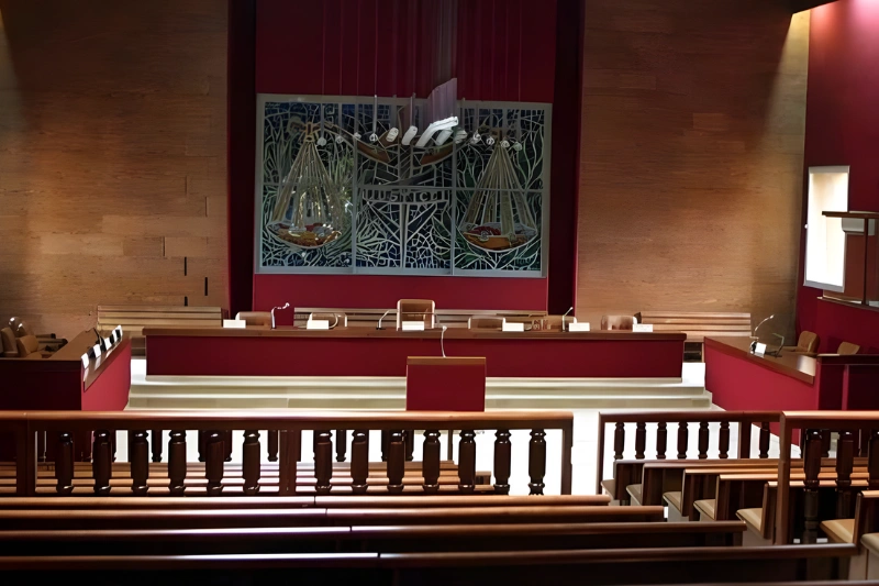 Salle d'audience du tribunal de Libreville