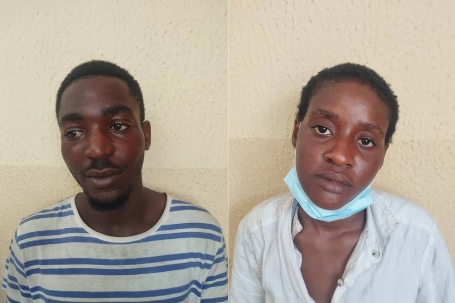 Deux jeunes braqueurs Fred Stevy Bengo et Marlène Onanga. © DR 