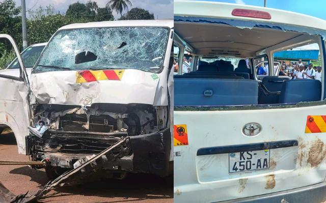 Image du bus accidenté ayant foncé sur des élèves à Moanda © DR