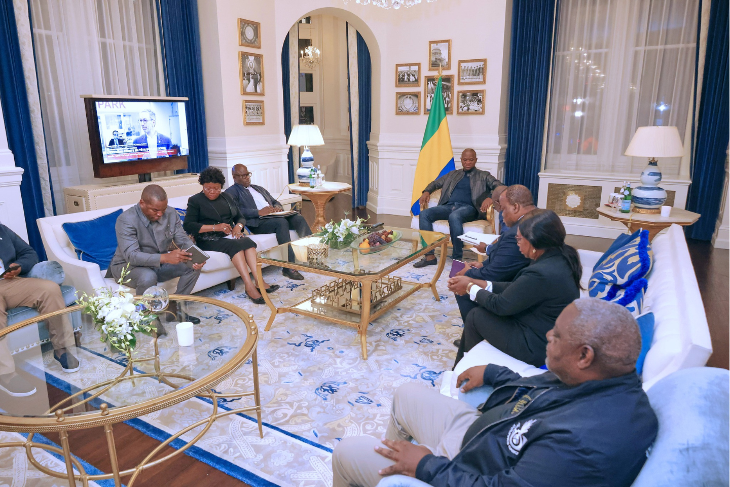 Oligui Nguema recevant les diplomates gabonais aux Etats Unis © DR