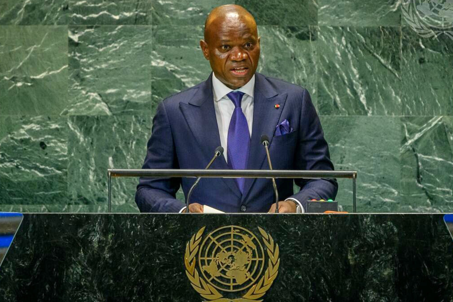 Le président de la Transition Oligui Nguema lors de son discours à l'ONU - 23 septembre 2024 © DR