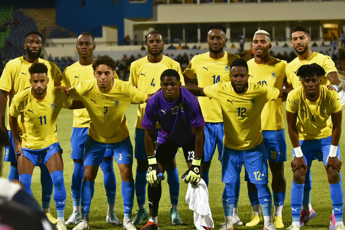 Photo des panthères du Gabon lors du match face au Lesotho à Franceville le 11 octobre 2024 © Dr