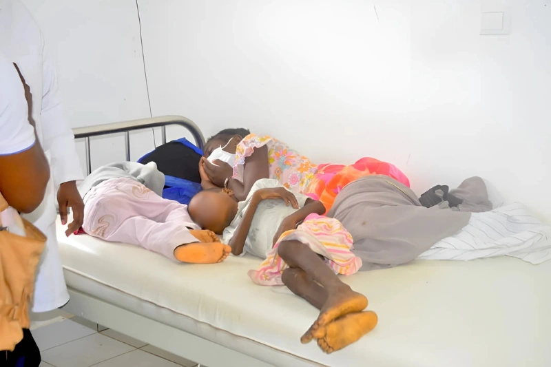 Une vue des enfants souffrants au centre hospitalier régional d'Oyem.