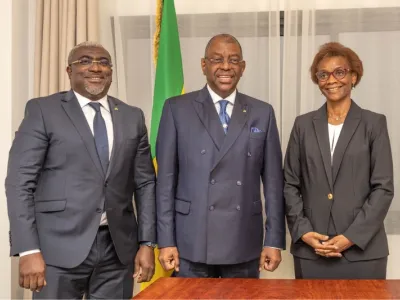 Abdu Razzaq Guy Kambongo, Barro Chambrier et Louise Mvono. © DR