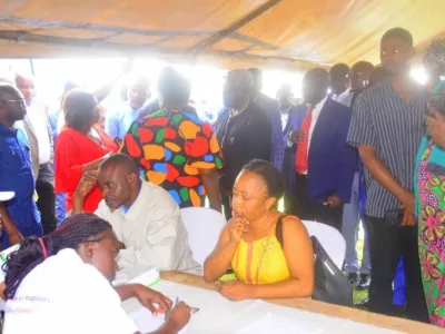 Stand de dépistage à Oyem.