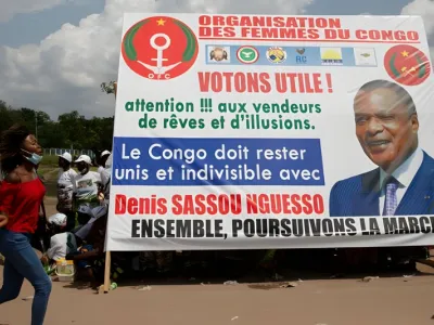 Campagne présidentielle Denis Sassou Nguesso, président sortant du Congo-Brazaville