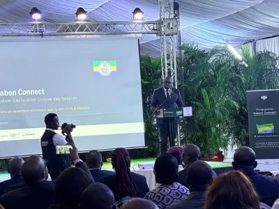 Eric Boumah, directeur général des Impôts lors de son discours