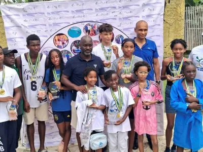 Quelques compétiteurs à l’issue du championnat de natation