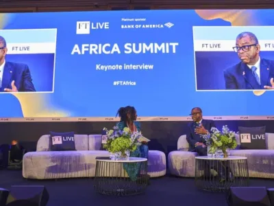 Alexandre Barro Chambrier s’exprimant au Financial Times Africa Summit à Londres.