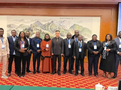 Vue des journalistes prenant part au séminaire à Beijing, en Chine.