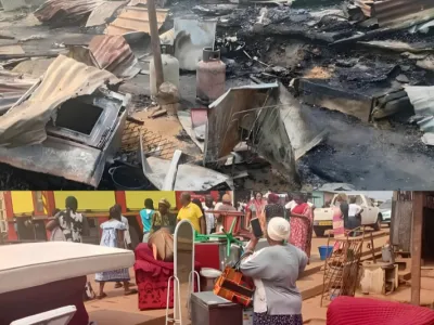 Incendie à Moanda