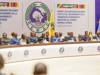 Brice Clotaire Oligui Nguema, président du Gabon lors des travaux de la CEMAC