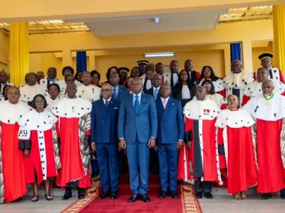 Photo de famille à l’issue de la rentrée judiciaire 2026-2027 au Palais de justice de Libreville.