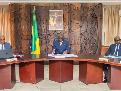 Hermann Immongault, vice-président du gouvernement gabonais lors de la séance de travail.