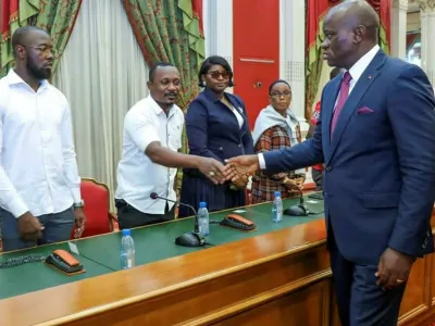 Réception des représentants des déguerpis par le chef de l’Etat, Brice Clotaire Oligui Nguema. © DR