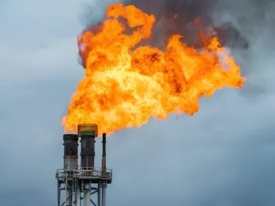 Torchage du gaz au Gabon