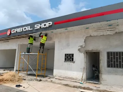 Station Gab'Oil en construction