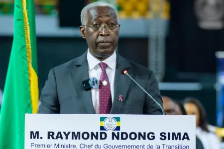 Le Premier ministre Raymand Ndong SIma, Cérémonie du colloque de la fonction publique. 14 octobre 2024 © DR