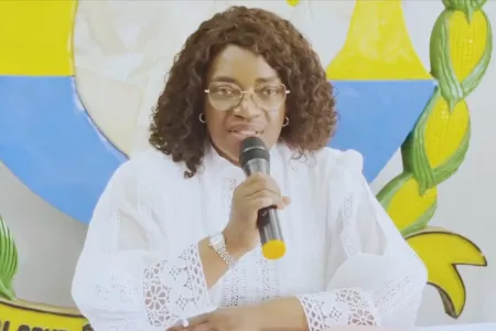 Angélique Ngoma, secrétaire générale du Parti Démocratique Gabonais (PDG) © Capture d'écran