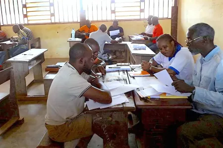 Les professeurs de Minvoul, lors du séminaire de formation à l’APC. © DR 