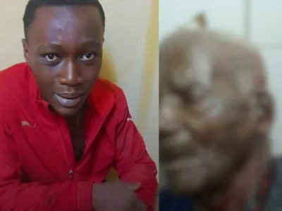 Basile Mbama pendant sa prise en charge à l’hôpital pendant que son agresseur, Darcy Okantsiagui, était aux arrêts. © Arnaud MIHINDOU MOMBO