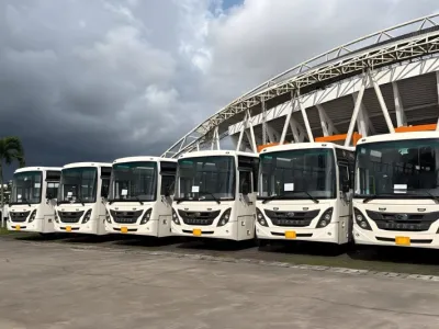 Une vue des nouveau bus de la sogatra