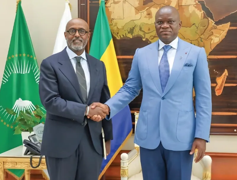 Brice Clotaire Oligui Nguema, président du Gabon et Abebe Aemro Selassie, Directeur du Département Afrique du FMI