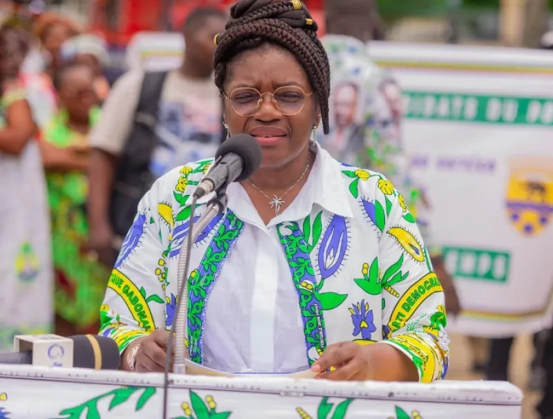 Angélique Ngoma, secrétaire générale du Parti Démocratique Gabonais (PDG)