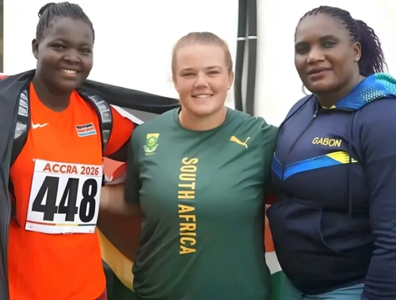Carine Mekame Ndong a partagé le podium du lancer du poids avec la Sud-Africaine Collette Uys et la Kényane Belinda Achiambo