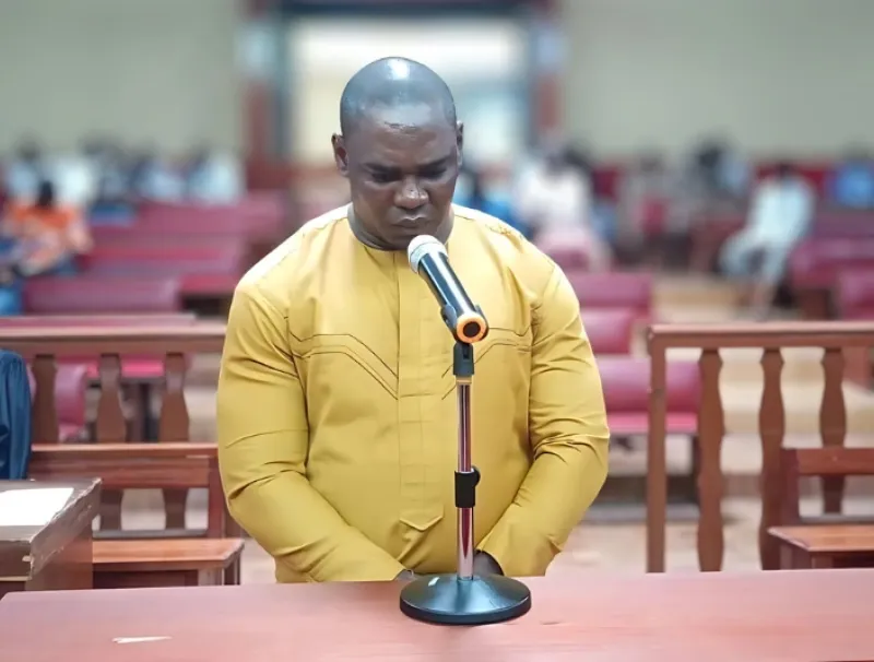 Chris Olsen Agnoye Leoumbou alias Bily, le faux policier qui a pris 16 ans de prison pour arrestation arbitraire à l'issue de son procès à la session criminelle de Port-Gentil.