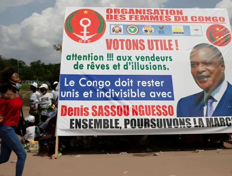 Campagne présidentielle Denis Sassou Nguesso, président sortant du Congo-Brazaville