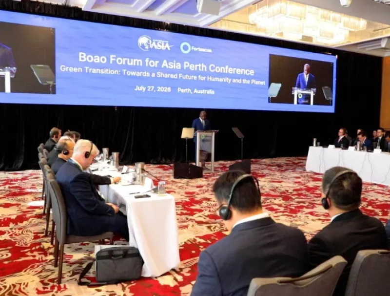 Hermann Immongault, vice-président du gouvernement gabonais au Forum de Boao en Australie