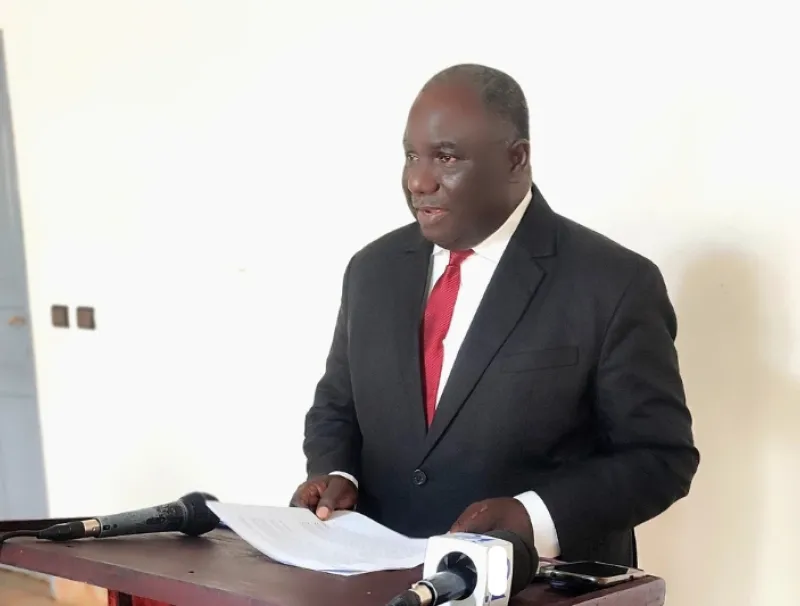 Jean Rémi Yama lors de son point de presse.