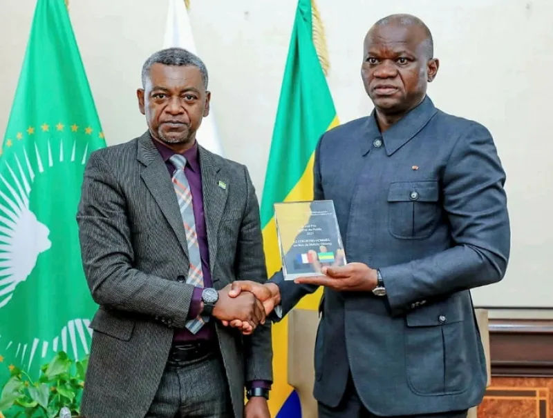Brice Clotaire Oligui Nguema, président du Gabon et Melchy Obiang, réalisateur