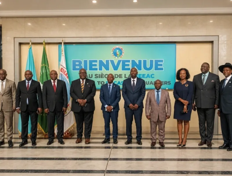 Les ministres de la Justice de la CEEAC devant le siège de Libreville