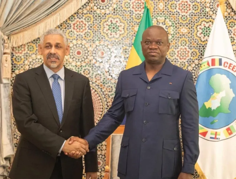 Brice Clotaire Oligui Nguema président du Gabon et Sidi Ould Tah président du Groupe de la Banque africaine de développement